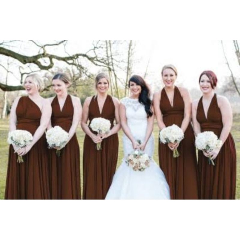 CHOCO BROWN Infinity Dress Floorlength with Attached Tube Shopee