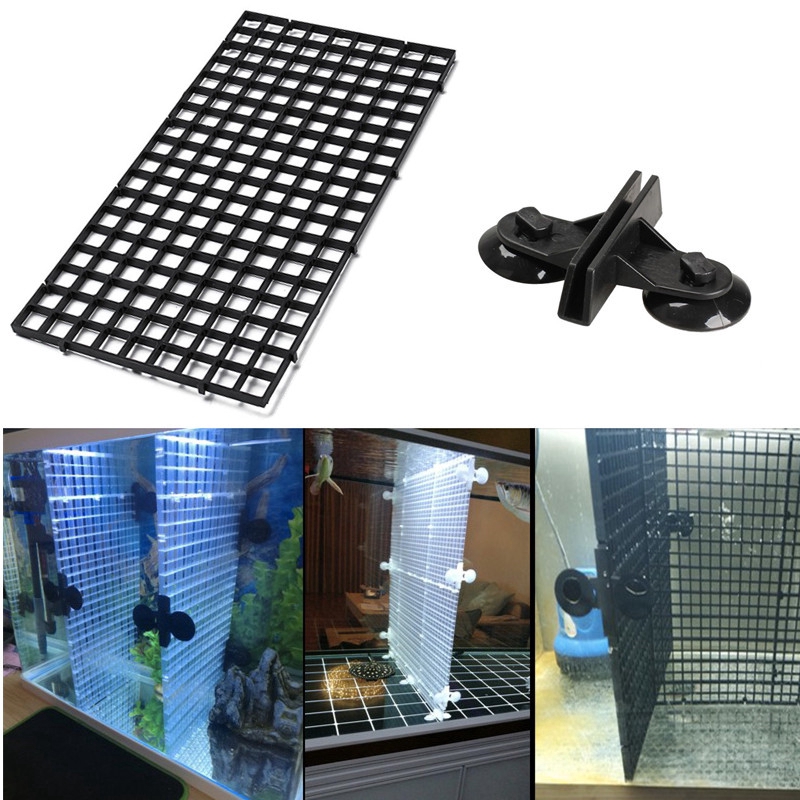 4pcs Plastic Aquarium Isolation Divider Filter Board Fish Tank Net ...