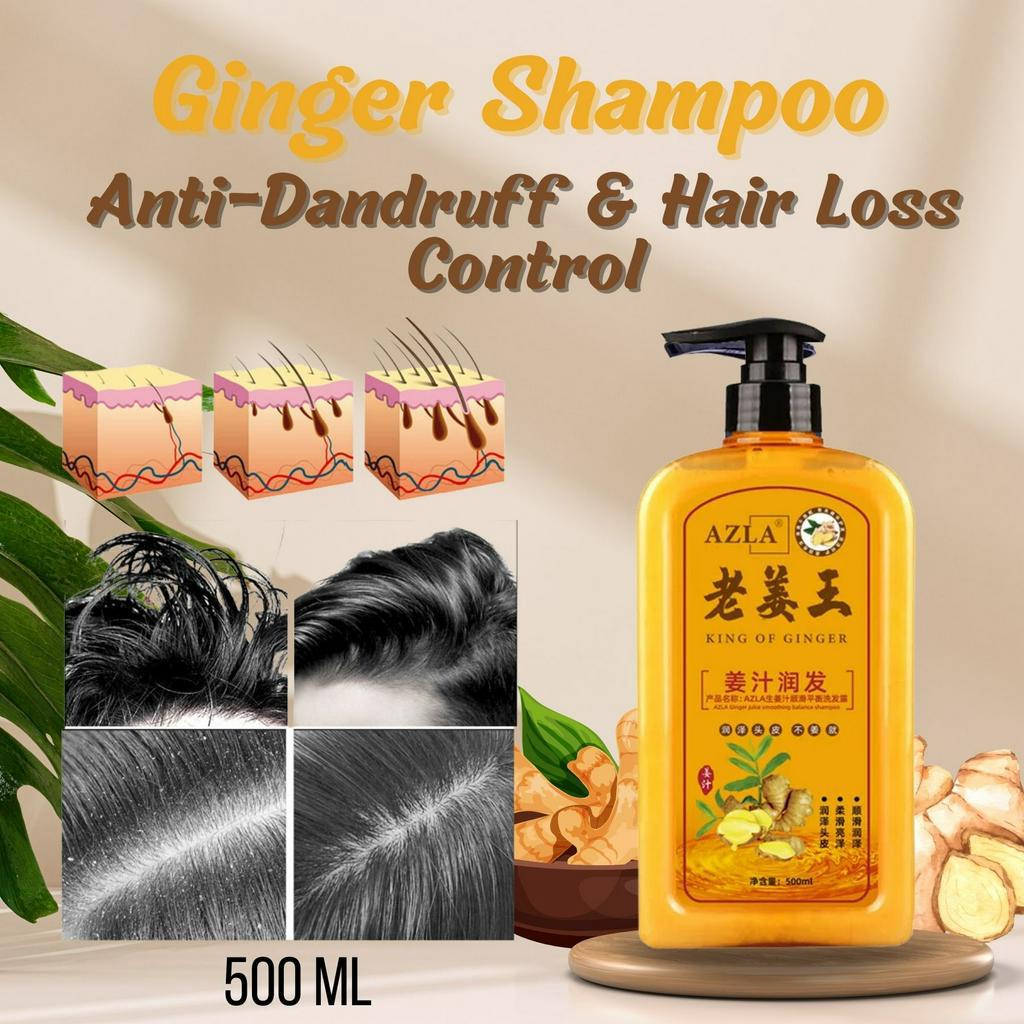 500ml Ginger Shampoo Anti Hair Loss Anti Dandruff Anti Itching Fast Regrowth Hair Shopee 3217