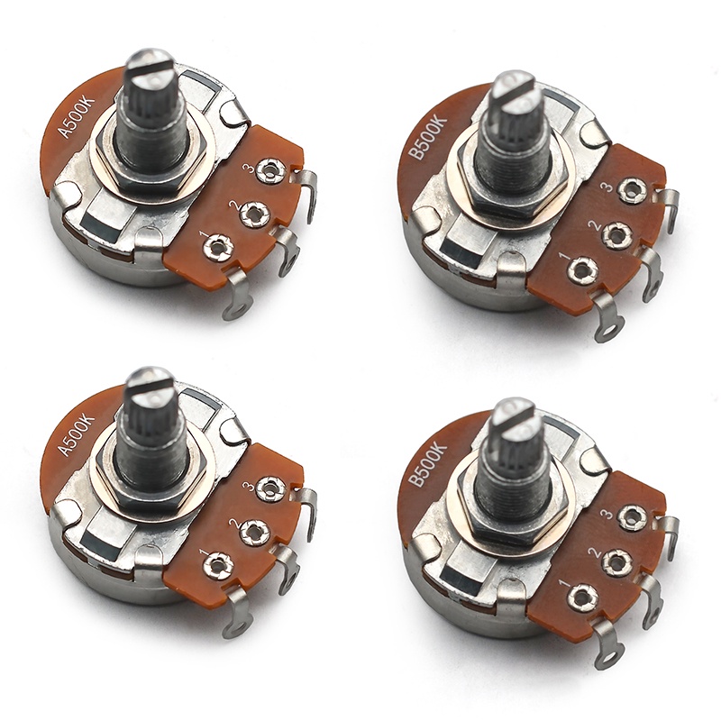 4Pcs Full Size A500K/B500K/A250K/B250K Split Shaft 18mm Guitar Volume ...