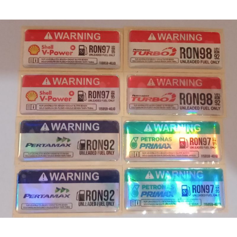 Sticker Resin/Embossed Vinyl And Hologram Pertamax,Turbo, Shell ...