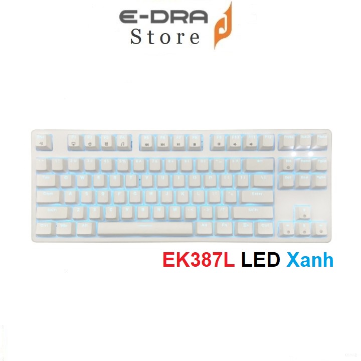 Edra EK387L White Mechanical Keyboard - Blue LED (Blue, Brown, Red ...