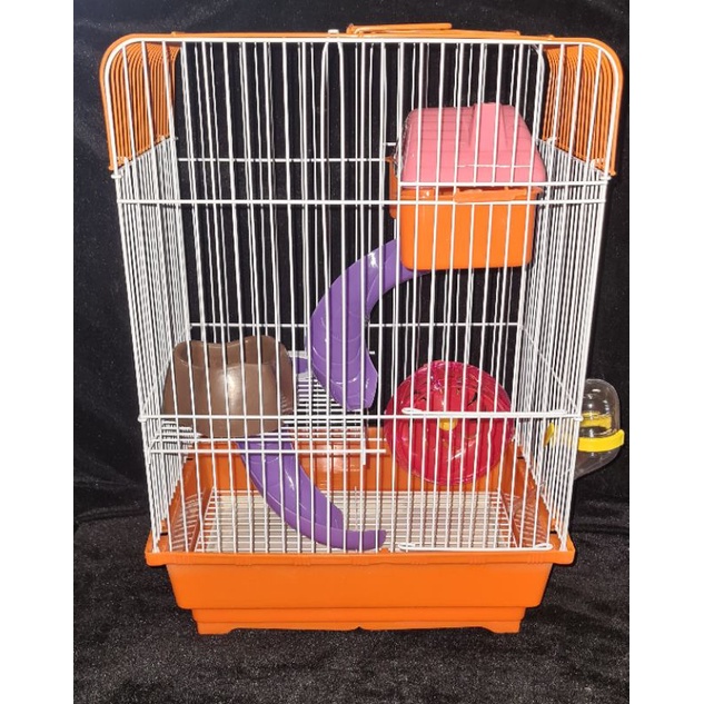 2Layer Medium SLIDE HAMSTER CAGE with complete set of accesdories ...
