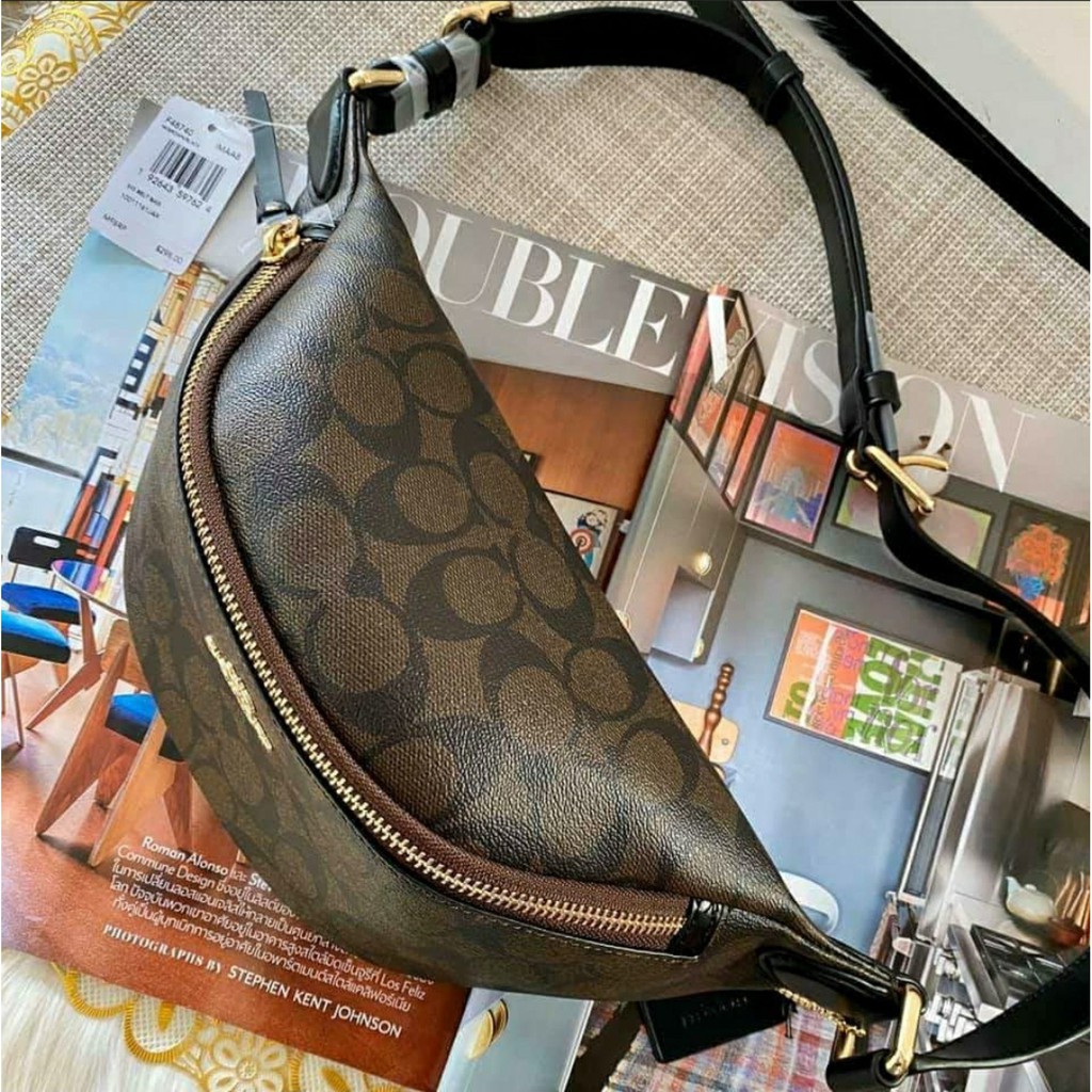 Coach f48740 belt bag in signature canvas sale
