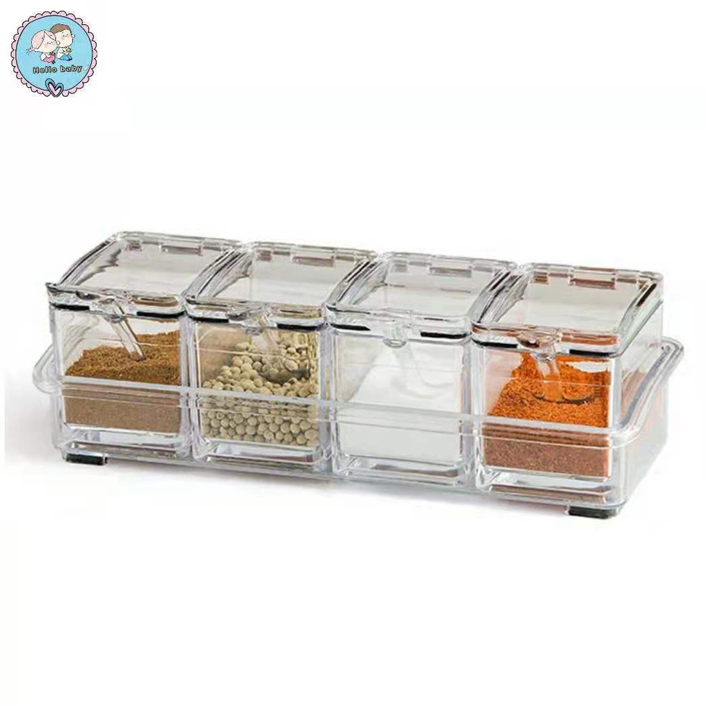Crystal Clear Seasoning Box Acrylic Spice Rack Storage Container ...