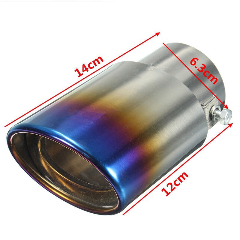 ✨【Spot sale】 Universal Car Auto Exhaust Muffler Tip Stainless Steel Pipe  Chrome Trim Modified Car Re