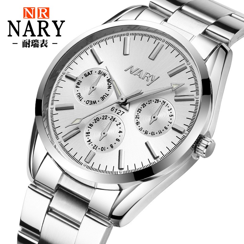 Nary Fashion Casual Men s Watch Waterproof Stainless Steel Luminous Luxury Wristwatches Original Quartz Watches For Men Shopee Philippines