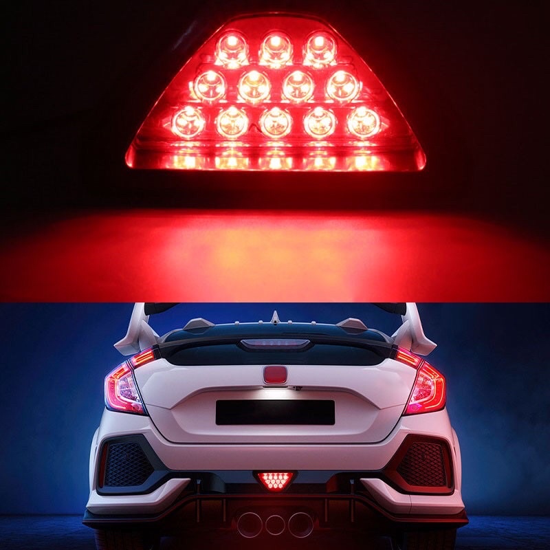 Led Rear Fog Light F Racing Light Triangle Brake Flash Warning Light