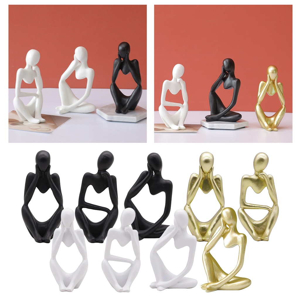 Resin Abstract Thinker Statue Sculpture Mini Decorative Art Figurine ...