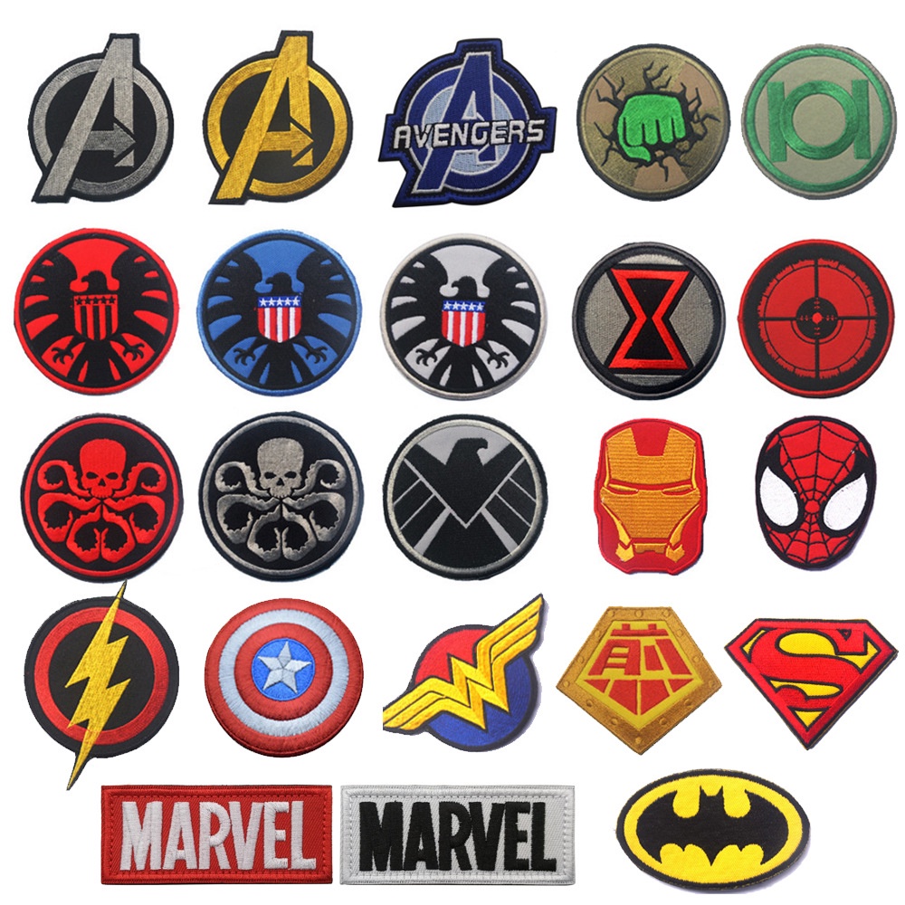 Velcro Badge Marvel DC Superhero Avengers 3D Embroidery Armband Patch ...