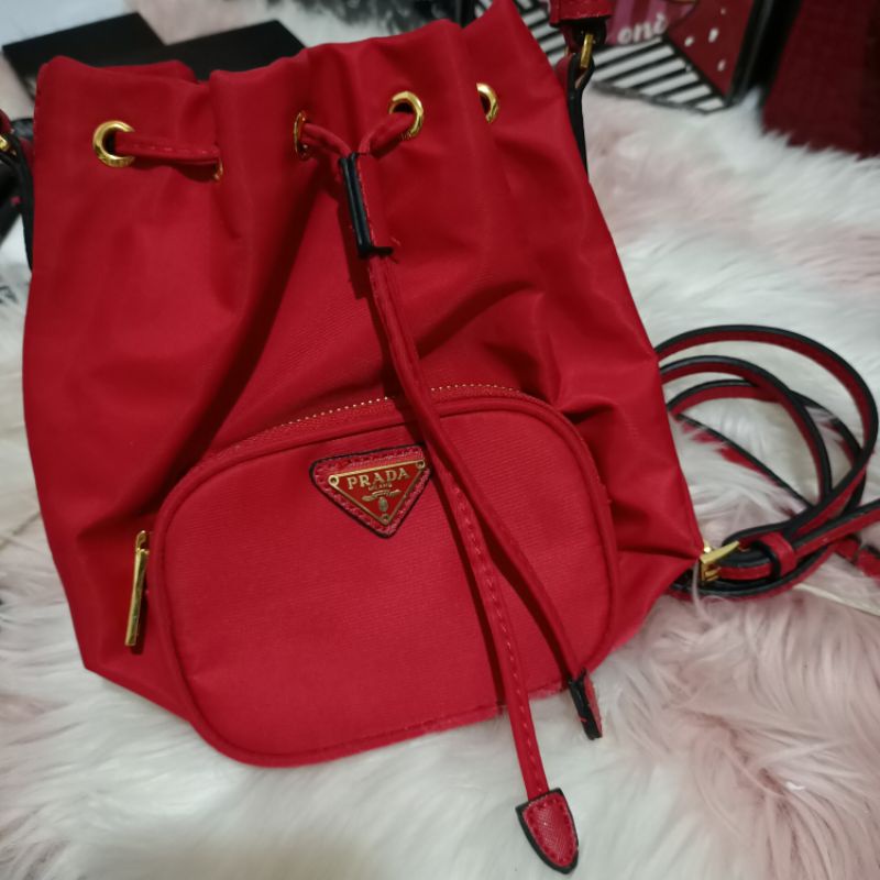 Prada Red sling Bag Master | Shopee Philippines