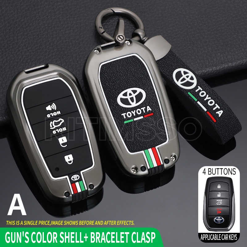 Zinc Alloy Car Key Case Remote Control Fob Cover Keychain For Toyota ...