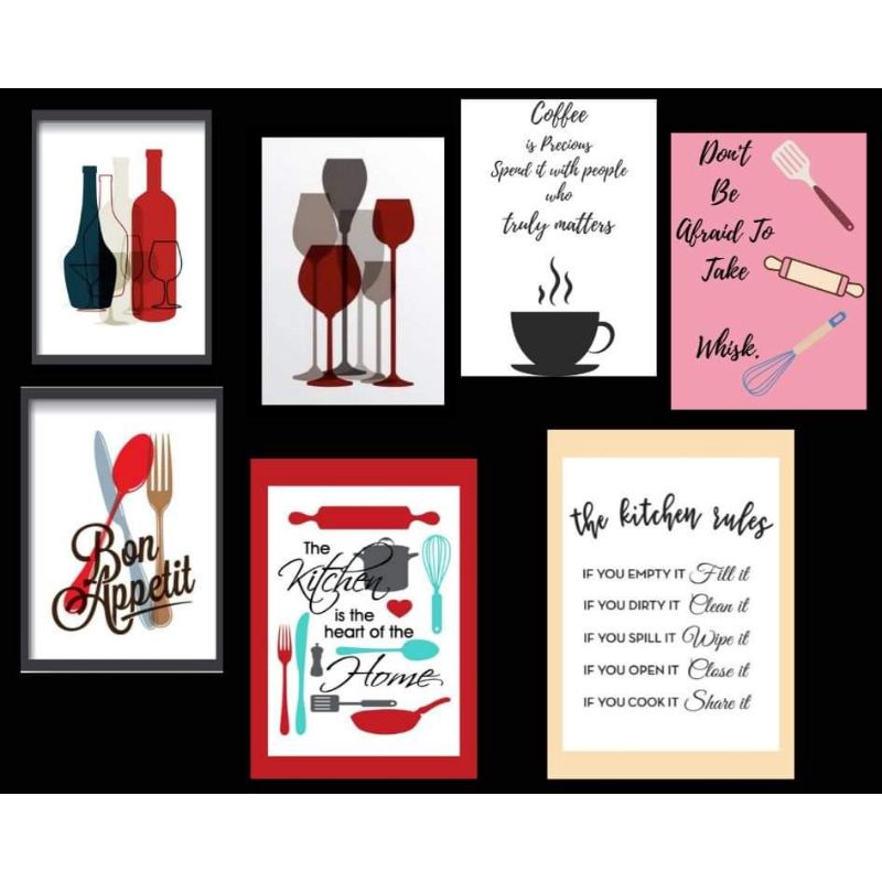 KITCHEN WALL DECOR LAMINATED A4 SIZE | Shopee Philippines