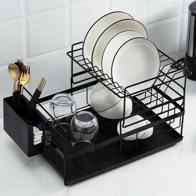 Double Layer Dish Rack Dish Drainer Japanese Style Rack Dish Rack ...