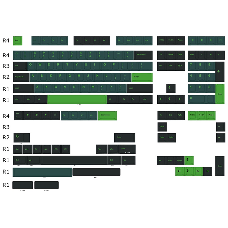 YMDK GMK Color Waves 165 Key Cherry Profile PBT Double Shot Non Shine ...