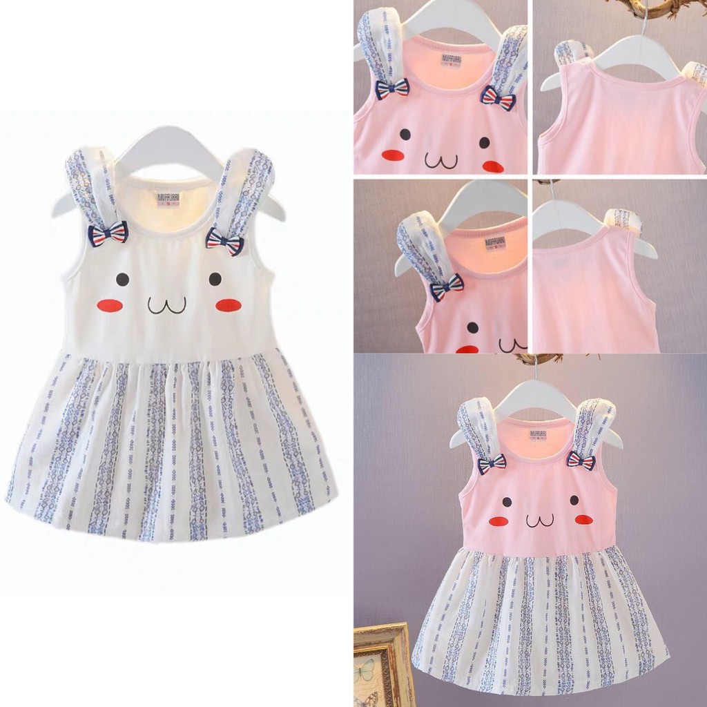 Baby Corp Girls Dress Kids Clothes Bunny Party Casual Summer Sleeveless 