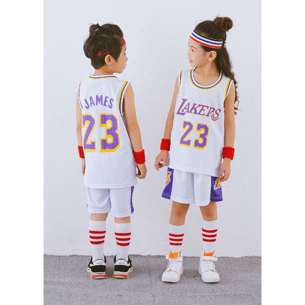 Fashion City Version Lakers Jersey for Kids 23 James Jersey Children Basketball Uniform