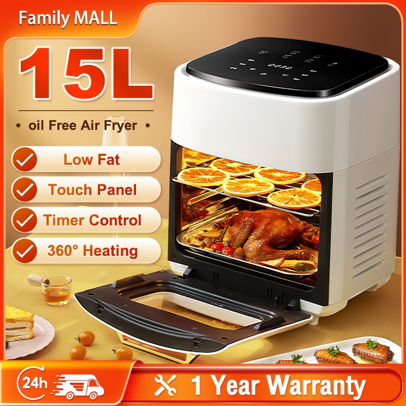 15L Air Fryer Three Layers Non Stick Multifunction Pan 360° Air ...