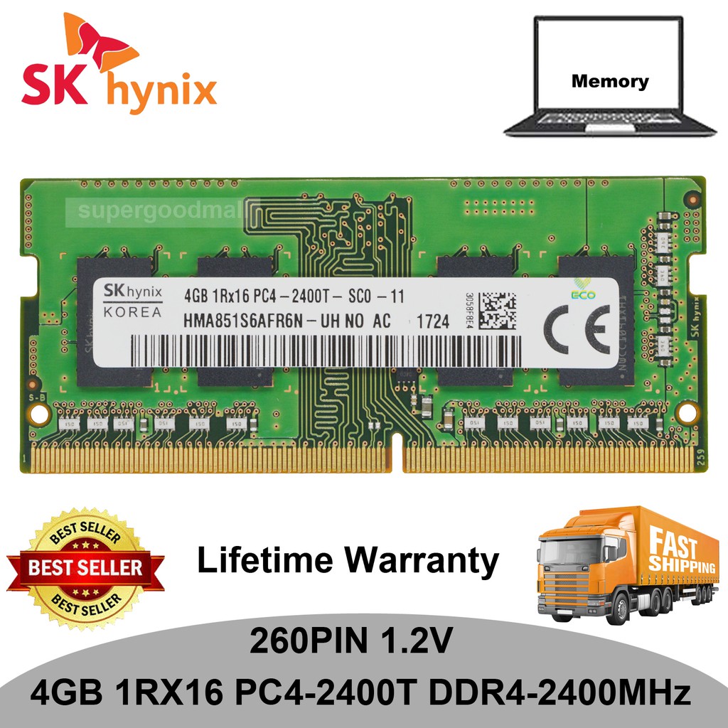 SK Hynix 4GB 8GB 16GB PC4-2400T DDR4 2400Mhz 260Pin SODIMM Laptop  Memory RAM Notebook RAM
