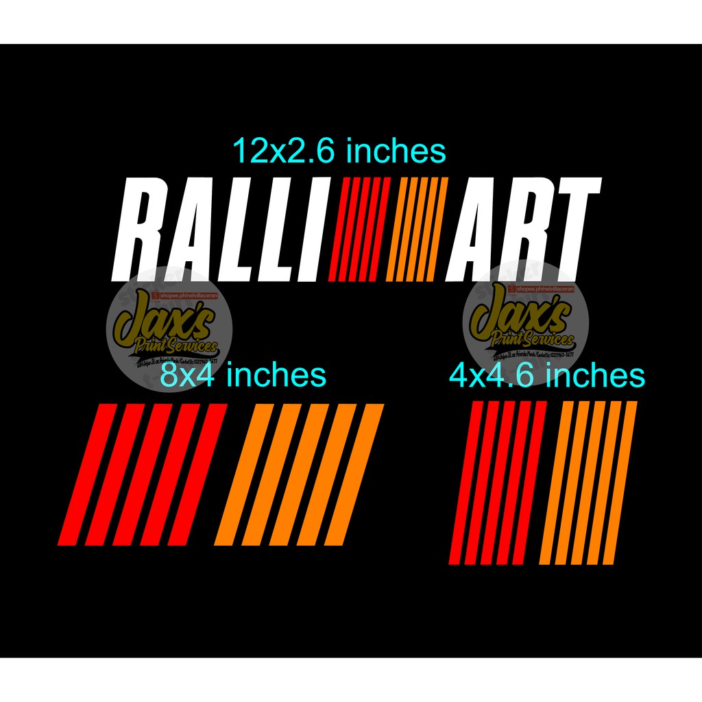 Ralliart Racing Motor Full Logo and Line Logo Inspired Stickers