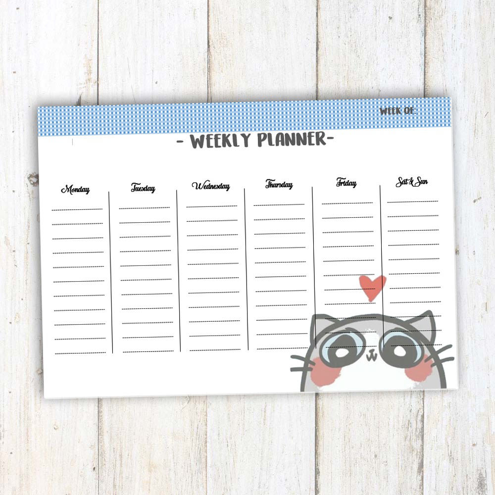 COD CUTE WEEKLY PLANNER PERSONALIZED (CAT) | Shopee Philippines