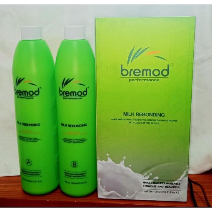 BREMOD HAIR STRAIGHTENING REBONDING milk 1000 ML*2 (a&b) Shopee