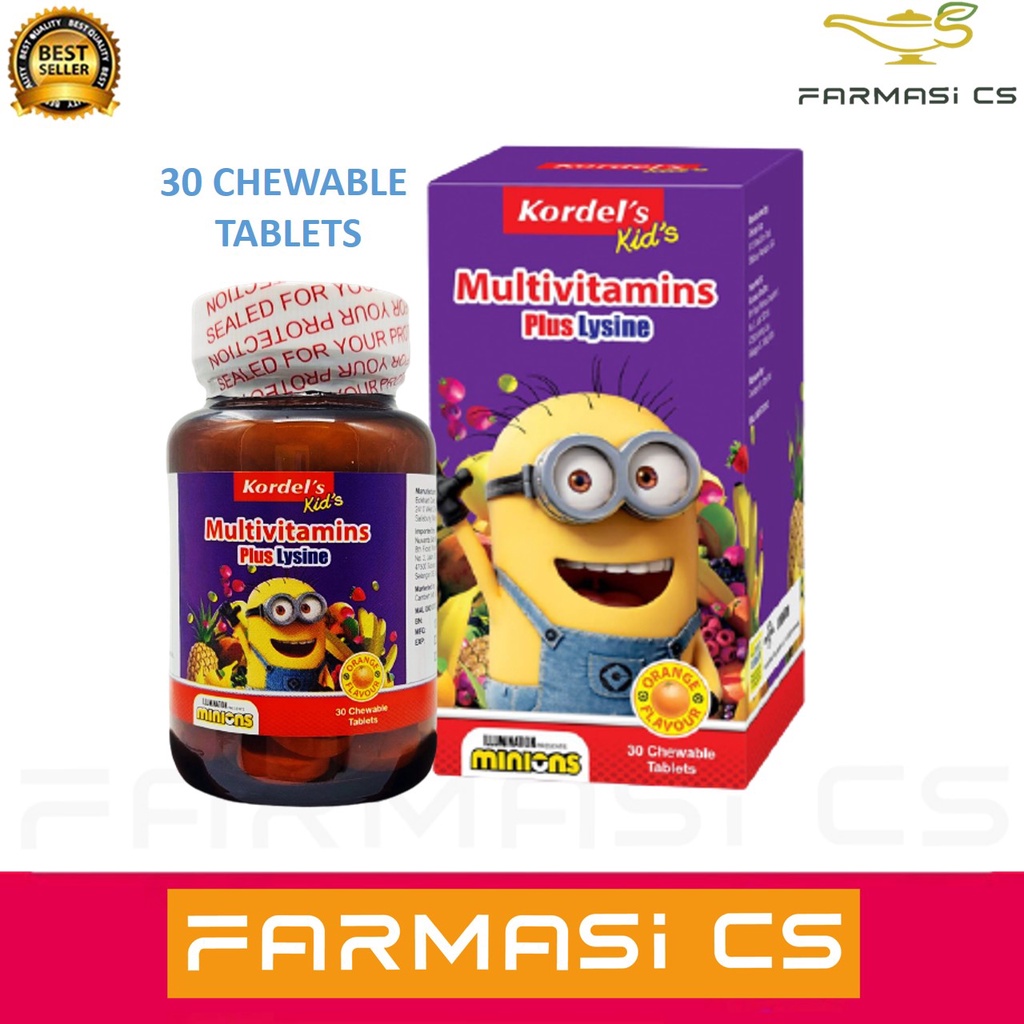 Kordel's Kids Multivitamins Plus Lysine Orange Flavour 30 Chewable