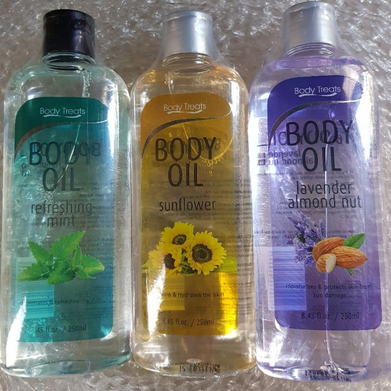 Body Treats Body Oil Sunflower/ Refreshing Mint/ Lavander Almond Nut 250ml Shopee Philippines