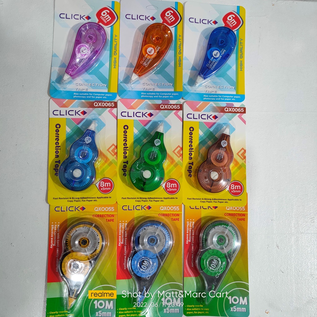 Correction tape 6m 8m 10m CLICK JOY HBW High Quality fast revision ...