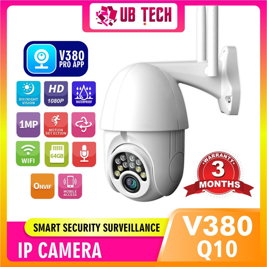 V380 Q10 10 LED IR IP CAM WIFI Wireless Camera Monitor 1080p HD Dome ...