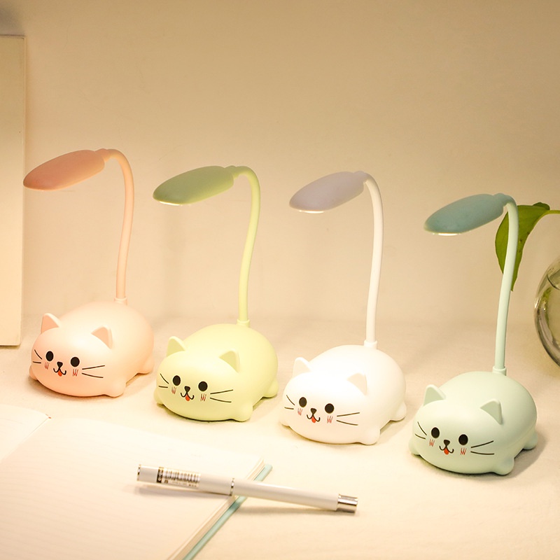 1200mAh LED Mini Lamp Cute Study Lamp Cartoon Kitty Lamp Student Desk ...