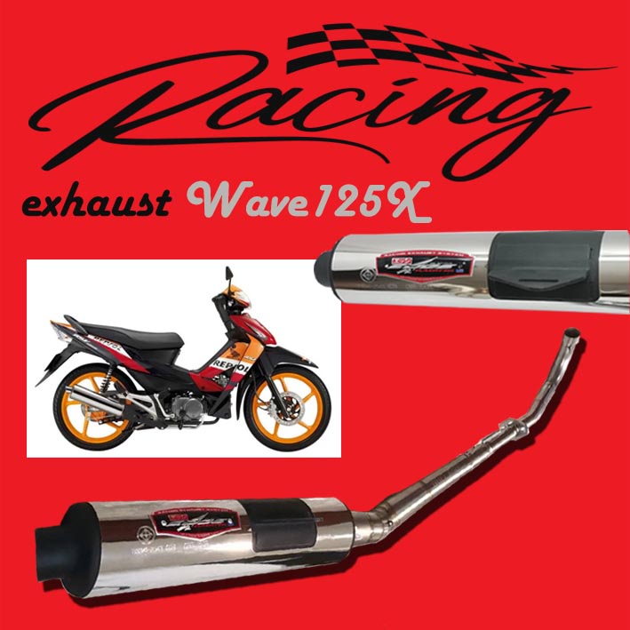HONDA WAVE125x EDGE Racing MUFFLER STANDARD EKZOS EXHAUST PIPE STD ...