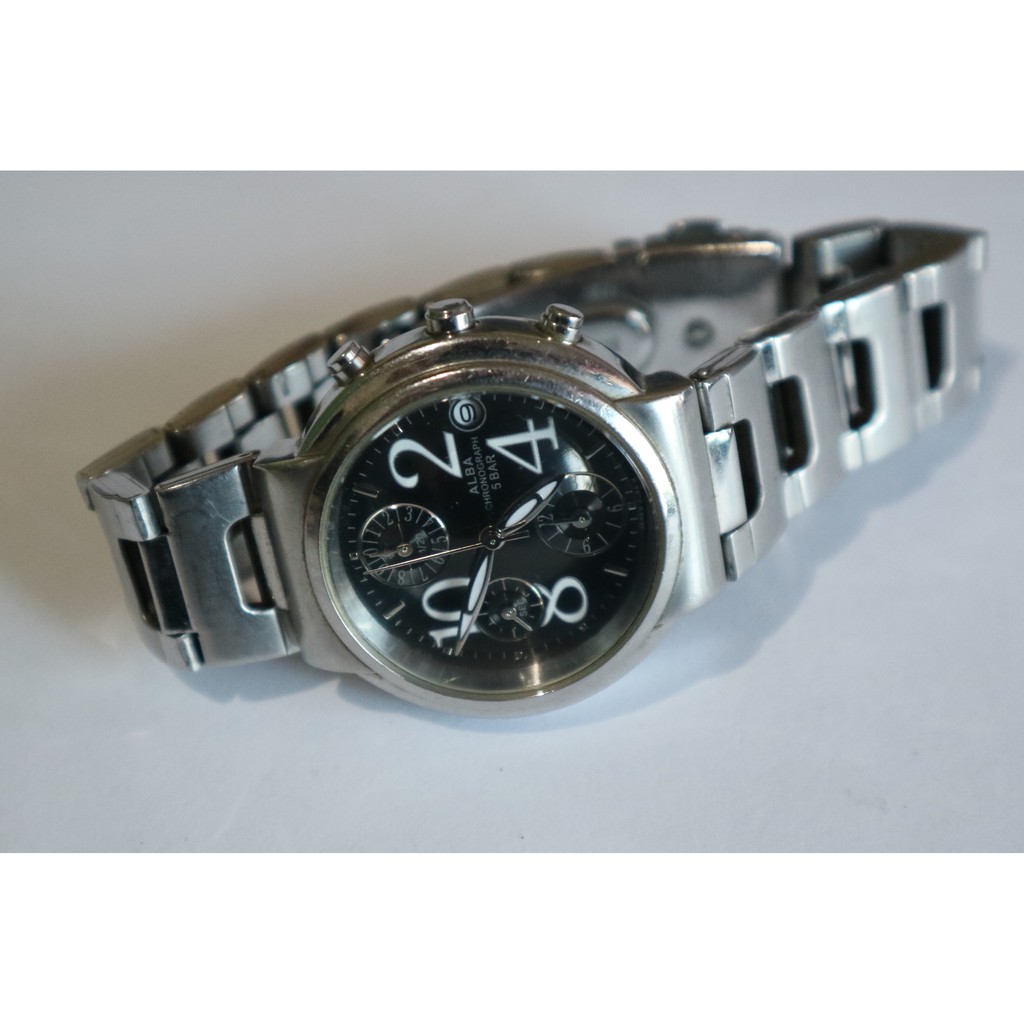 Alba Chronograph wrist watch 5 BAR | Shopee Philippines