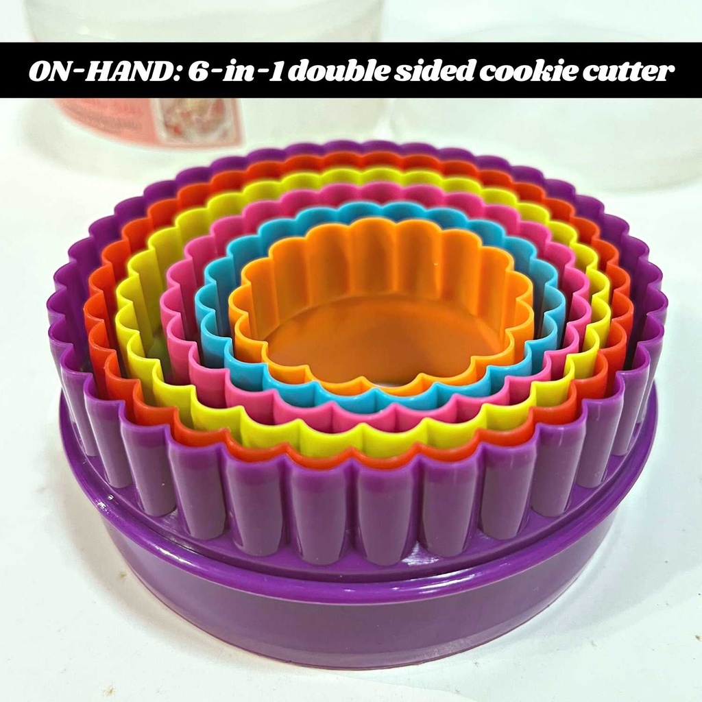 6-in-1 double-sided cookie cutter set - scallop & plain circle (widths ...