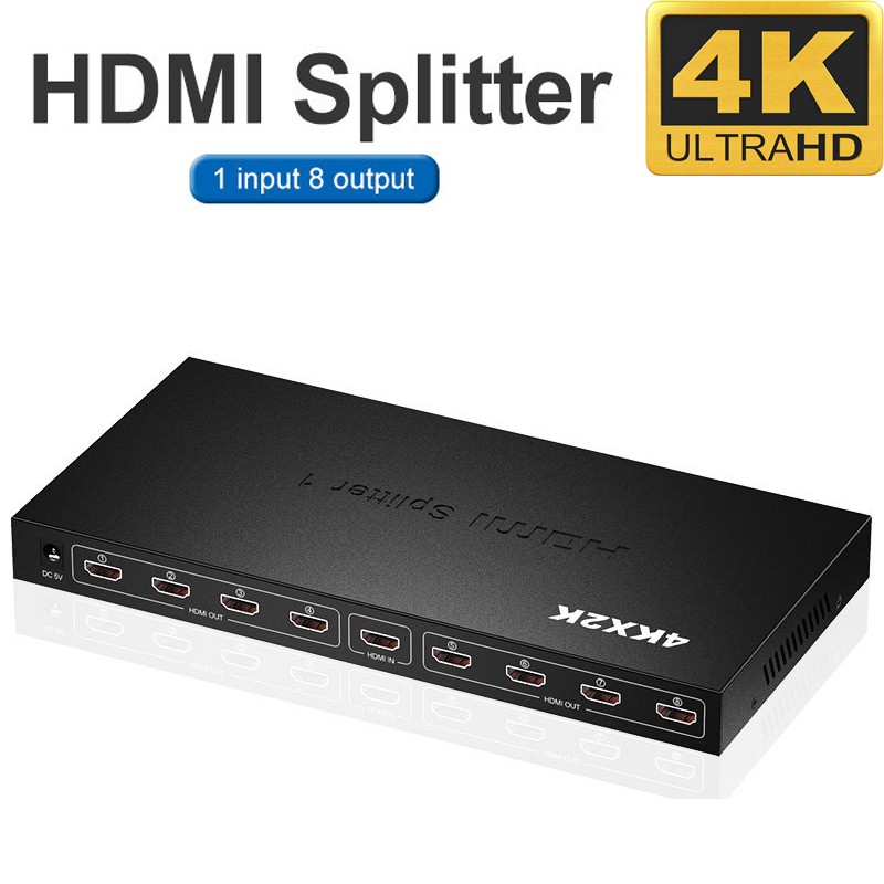 Splitter HDMI 1 Vers 8 - 4K 30Hz, Compatible HDMI 1.4, Jusqu'à 25 M, Avec Alimentation 5V