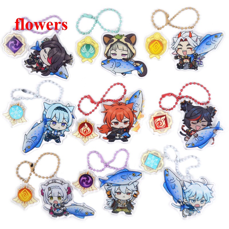 Fuqimanman2020 Cute Flower Enamel Keychain - Dainty Charm Keyring For Purse, Bag, Or Gift (Blue) - View #3