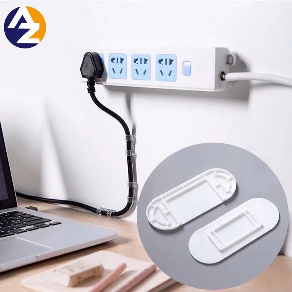 Removable Non-Marking Wall-Mounted Row Plug Holder Fixed Socket Storage ...