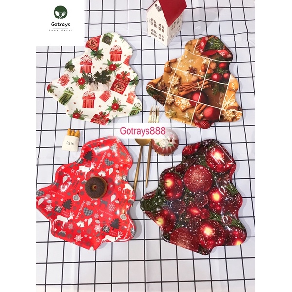 Christmas tree Shape Plastic Fruit Plate Candy Nut Dish Tray Home and