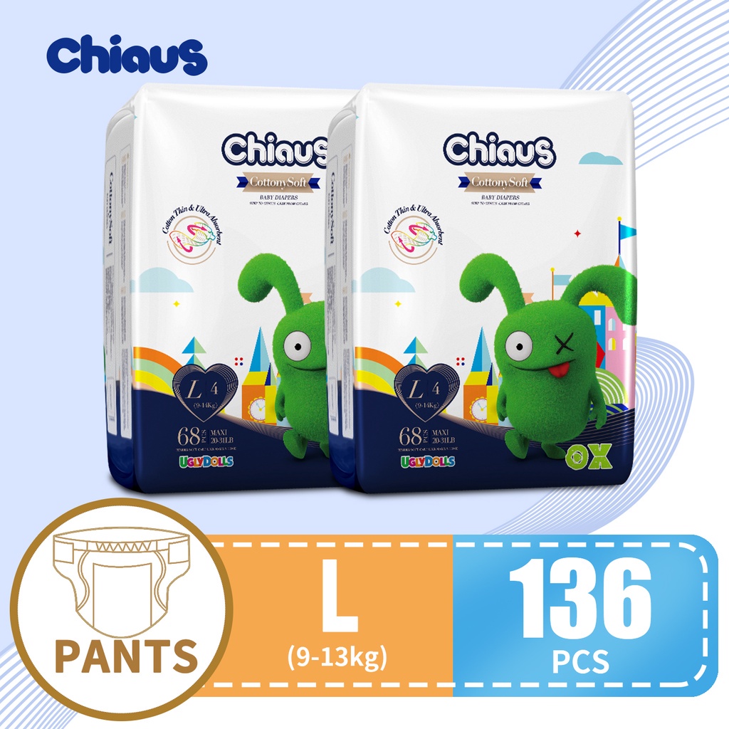 Aoao999Chiaus Baby Diaper Pants Cottony Soft Disposable Diapers L size