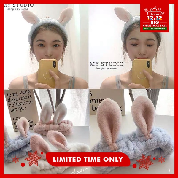 wholesale Korean Plush Rabbit Big Ears Headband wholesale | Shopee ...