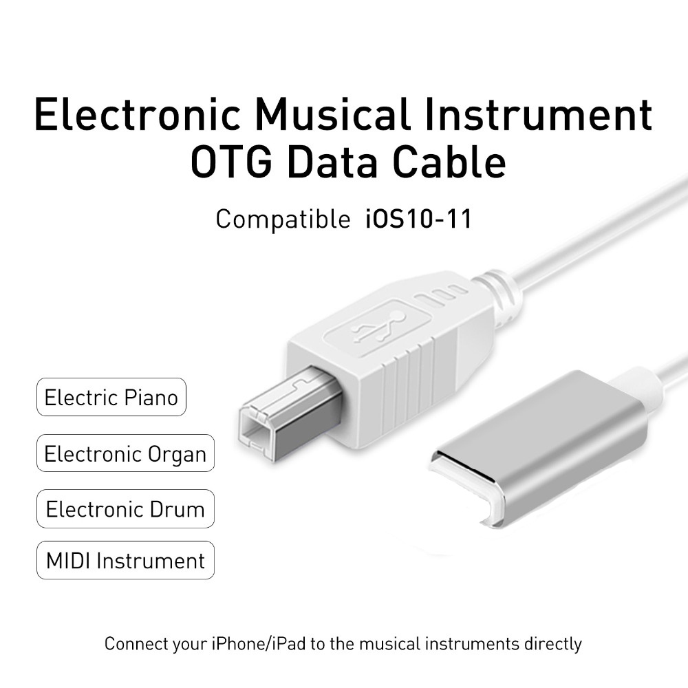 Lightning to MIDI Type B Instrument Adapter Electric Piano Audio Interface Connector High Speed