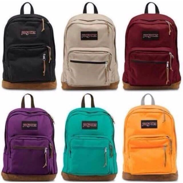 JANSPORT rightpack for men and women plain backpack(leather bottom