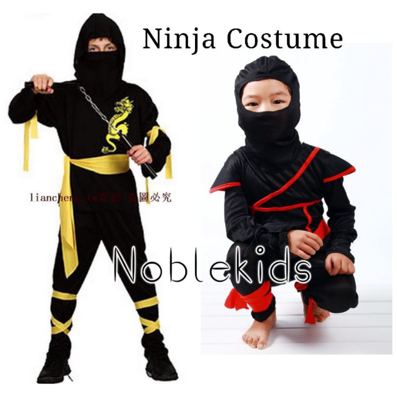 Ninja Costume for Kids Unisex (Black/yellow,Black/Red) | Shopee Philippines