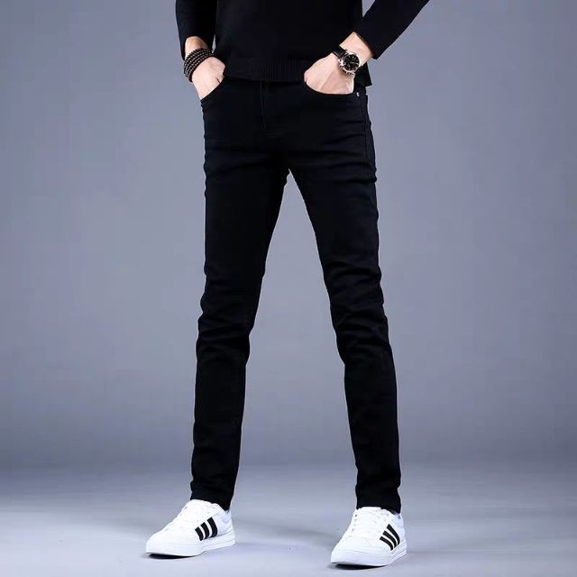 Men's Jean New Fashion Black Slim Straight Jeans Casual Fashion Stretchable  Pants For Men