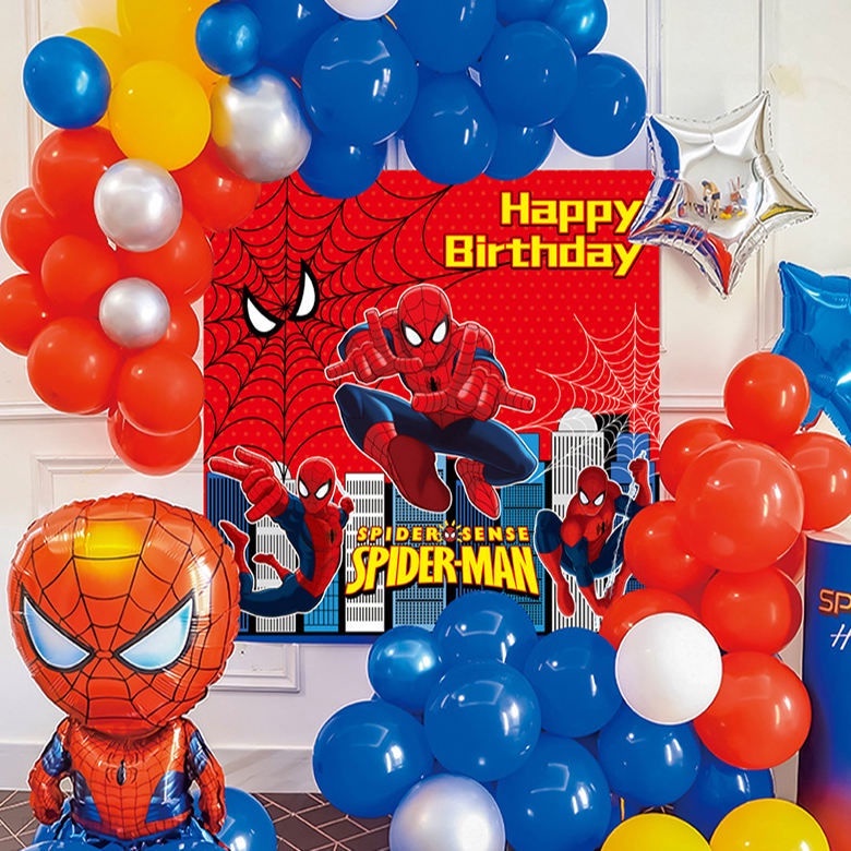 Spiderman Design Theme Party Decoration Cartoon Birthday Party Backdrop ...