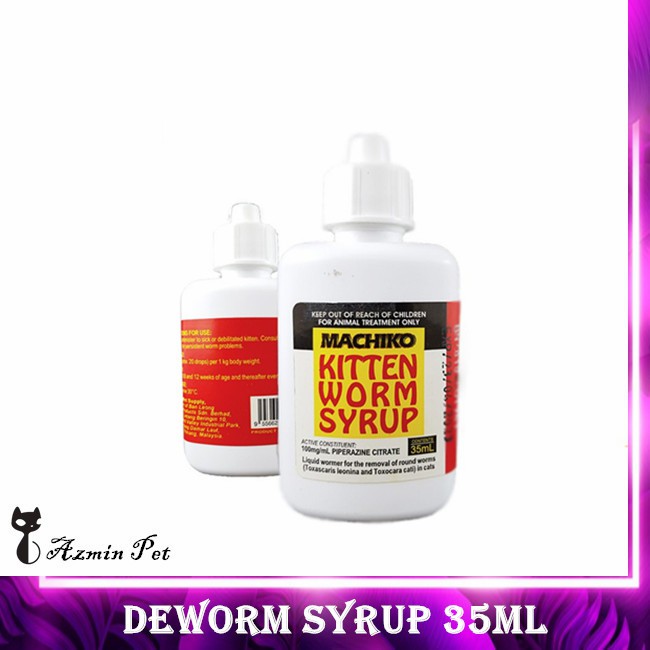 Machiko Kitten Worm,deworm, deworming Syrup/ ubat cacing kucing 35ml ...