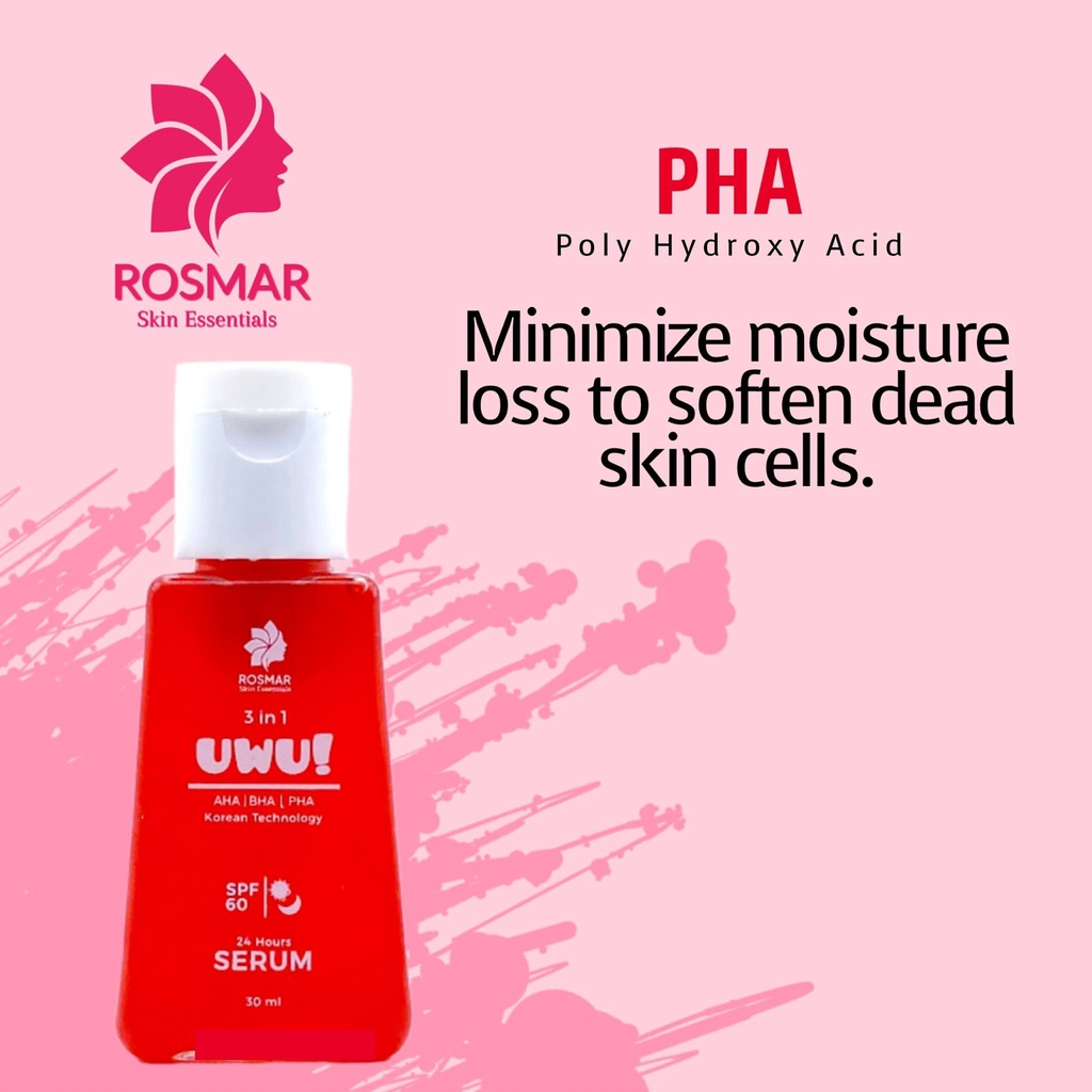 Original New Rosmar UWU 3 in 1 AHA BHA PHA Serum with SPF 60 | Shopee ...