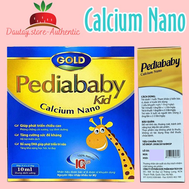 Pediababy Kid Gold Calcium Nano box of 20 tubes supplemented with