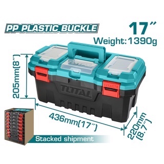 TOTAL17inch Total TPBX0171 PP plastic Toolbox THKTHP20326 32 Pcs ...