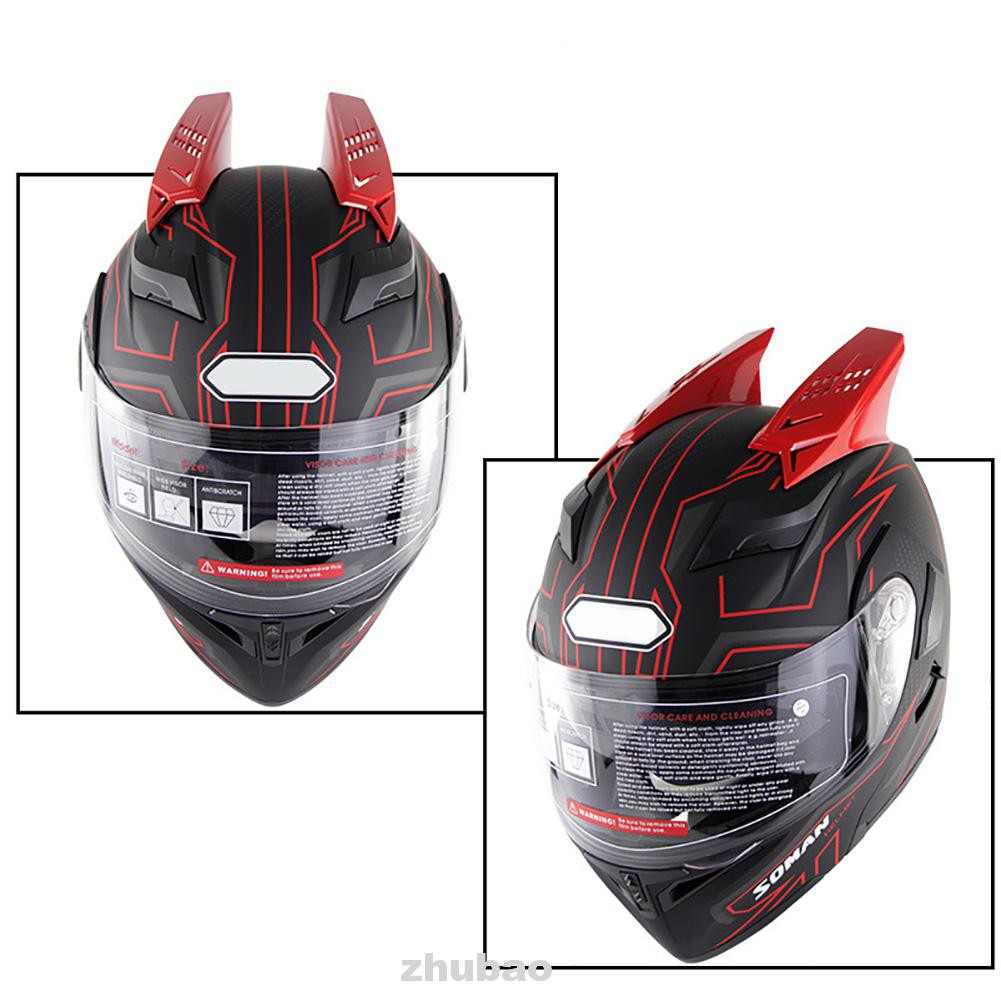 Men's Helmet Racing Ear Horns Yellow Black Tapes Motorcycle Dirt Bike